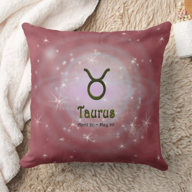 Pick Color Taurus Zodiac Astrological Sign Throw Pillow (Blanket)
