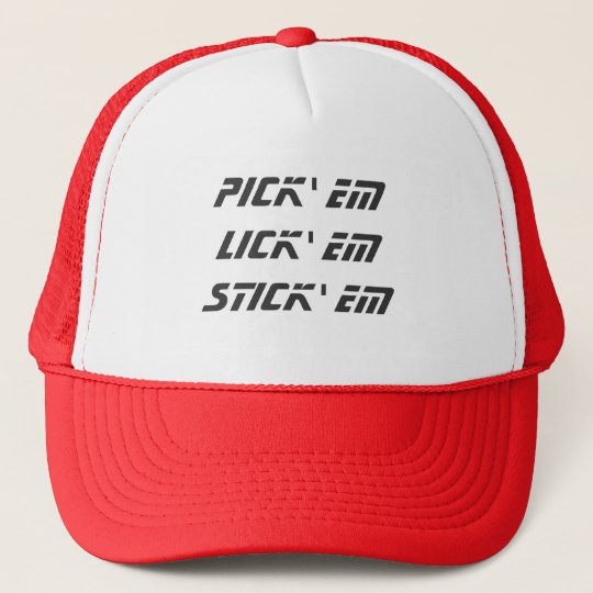 David Allan Coe Pick Em Lick Em Stick Em Pick em Lick em Stick em Trucker Hat | Zazzle.com