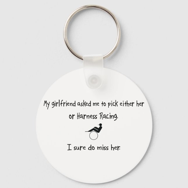 Pick Girlfriend or Harness Racing Keychain (Front)