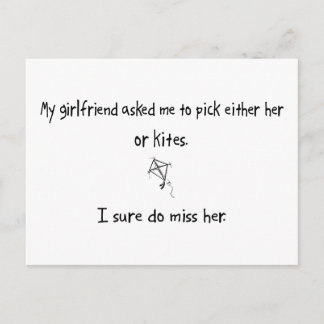 Pick Girlfriend or Kites Postcard