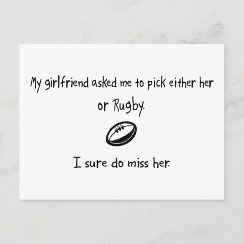 Pick Girlfriend or Rugby Postcard