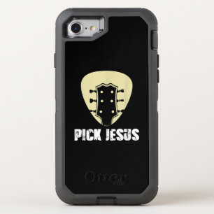 Pick Jesus Religious Musician Gift Idea Guitar OtterBox Defender iPhone SE/8/7 Case