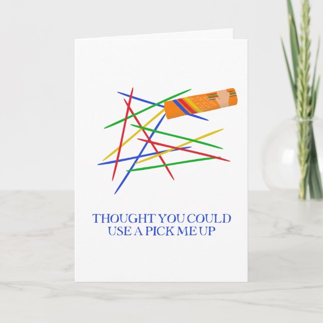 Pick Me Up Pick Up Sticks Game Greeting Card (Front)