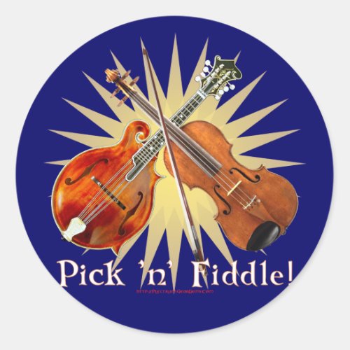Pick n Fiddle 2 Classic Round Sticker