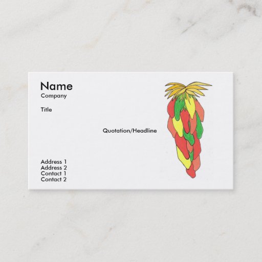 Customizable Pick of the Peppers Business Card Template