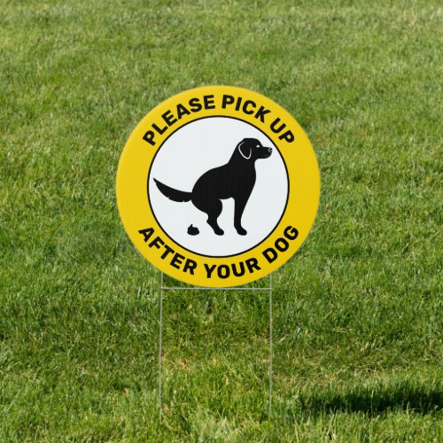 Pick Up After Your Dog  Pooping Dog Silhouette Sign