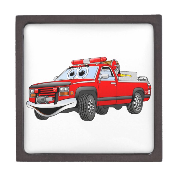 Pick Up Fire Truck Cartoon Premium Jewelry Box