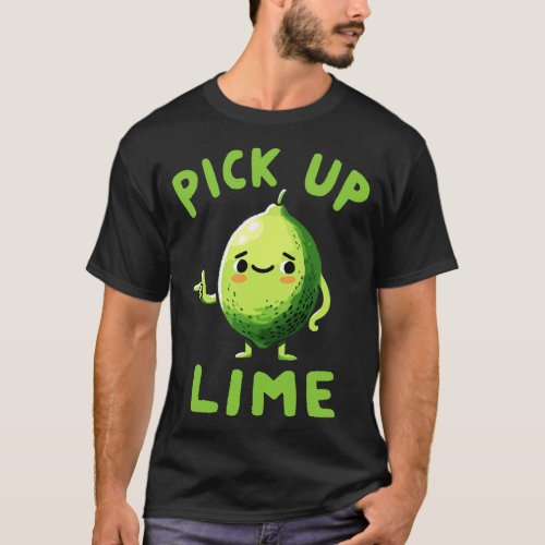 Pick up Line dating Lime Back Print T_Shirt