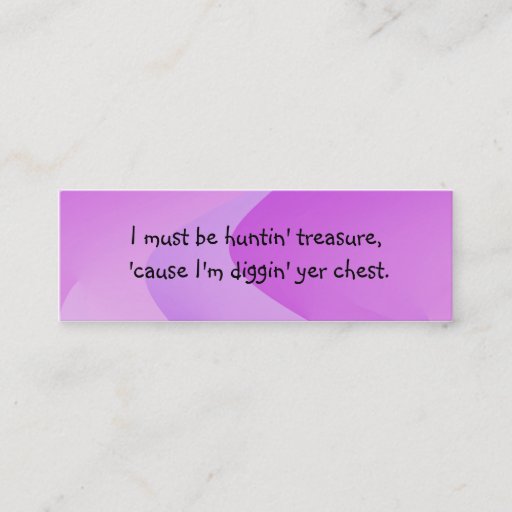 Customizable Pick Up Line Introduction Card Business Card