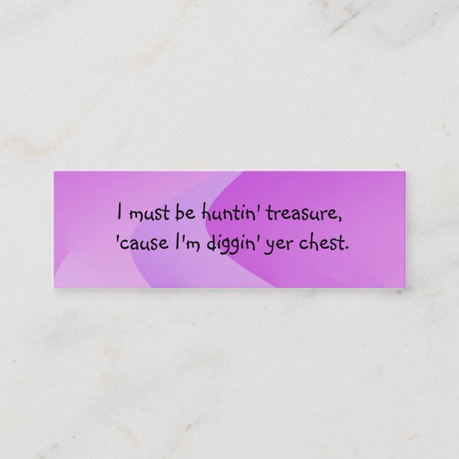 Pick Up Line Introduction Card (Front)