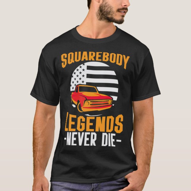 Pick Up Squarebody Truck Pickup Truck funny animal T-Shirt (Front)