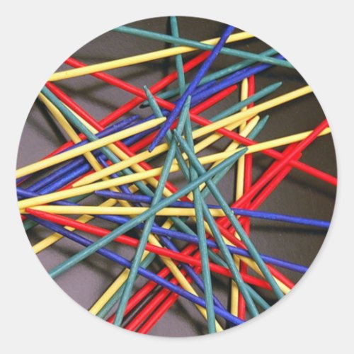 Pick Up Sticks Classic Round Sticker