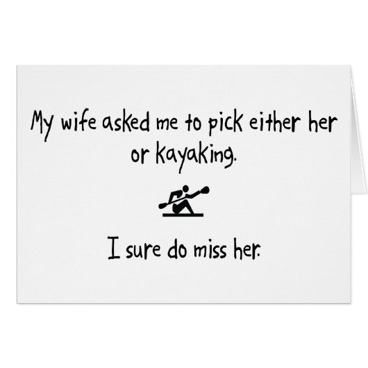 Pick Wife or Kayaking Cards (Front Horizontal)