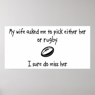 Pick Wife or Rugby Poster