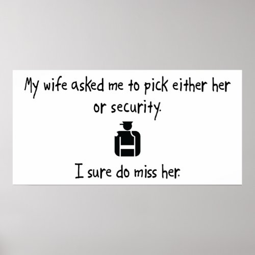 Pick Wife or Security Poster
