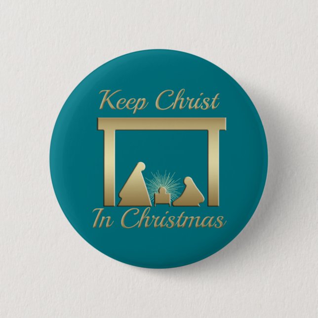 Pick Your Background Keep Christ In Christmas Button (Front)