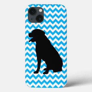 Pick Your Color Chevron With Lab Silhouette iPhone 13 Case