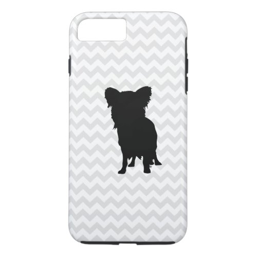 Pick Your Color Chevron With Yorkie Silhouette iPhone 8 Plus7 Plus Case