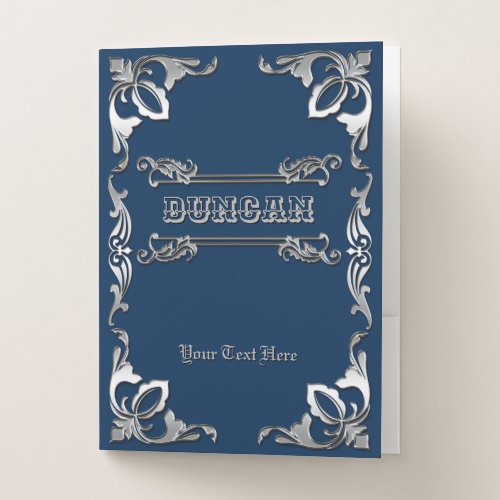 Pick Your Color Classic Book Cover Silver Ornament Pocket Folder