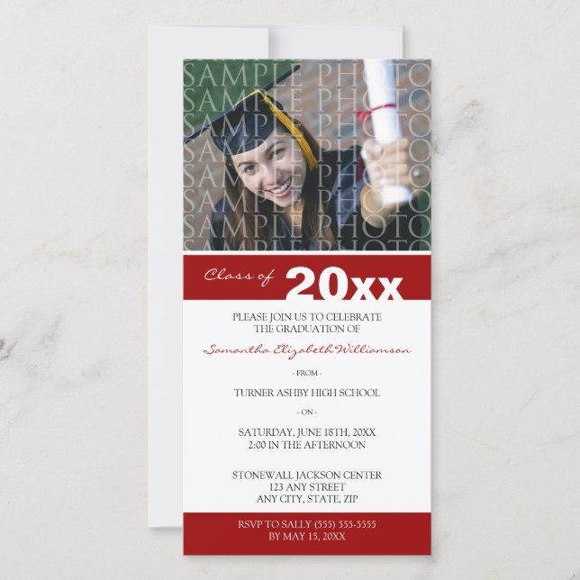 Pick YOUR Color Custom Graduation Announcement (Front)