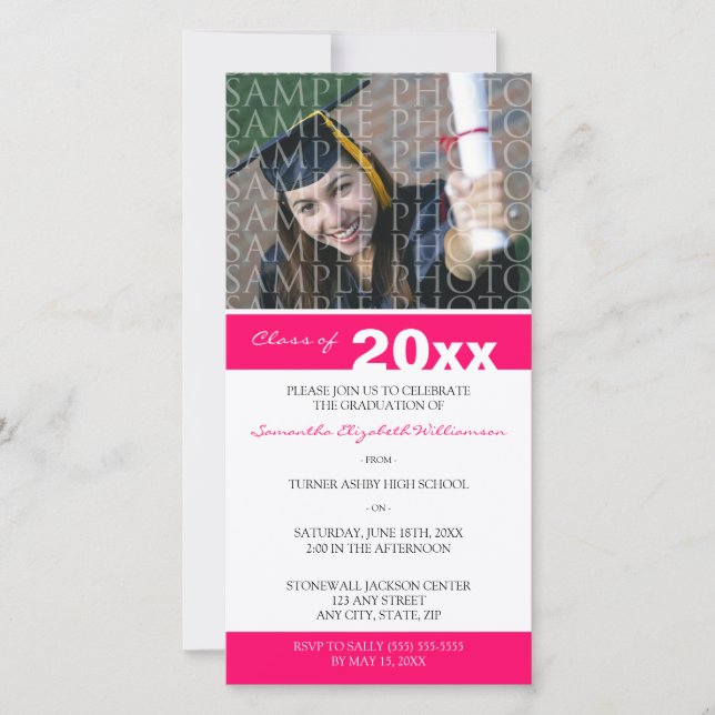 Pick YOUR Color Custom Graduation Announcement (Front)