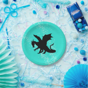 Pick Your Color Dragon Silhouette Paper Plates