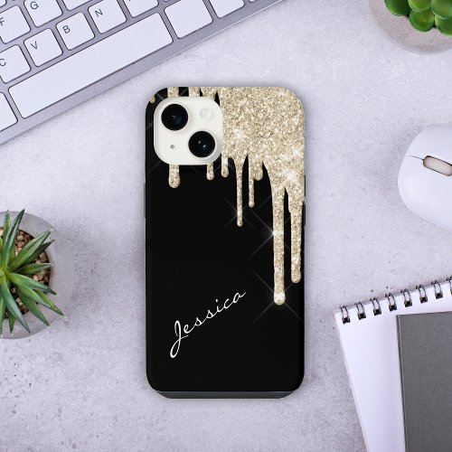 Pick Your Color Star Sparkle Silver Glitter Drips  Case_Mate iPhone 14 Case