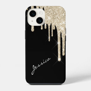 Pick Your Color Star Sparkle Silver Glitter Drips iPhone 14 Case