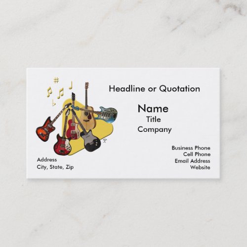Pick Your Guitar Business Card Templates