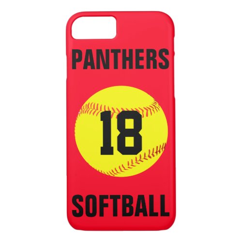 Pick Your Own Color Custom Softball Phone Case