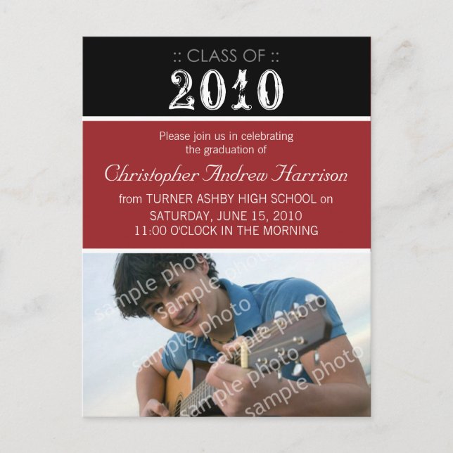 Pick-Your-Own-Color Graduation Postcard (Front)