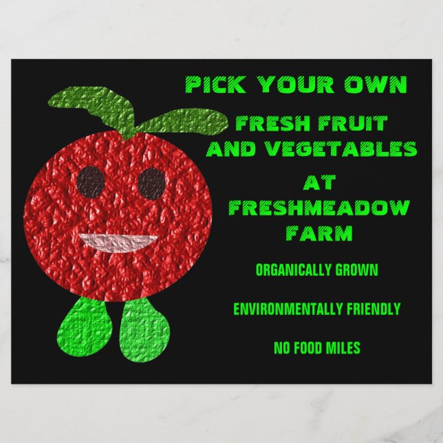 Pick Your Own Fruit and Veg Customizable Flyer (Front)