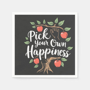 Pick Your Own Happiness Apple Picking Season Fall Napkins