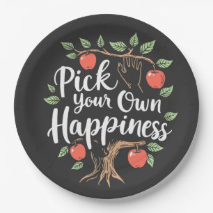 Pick Your Own Happiness Apple Picking Season Fall Paper Plates