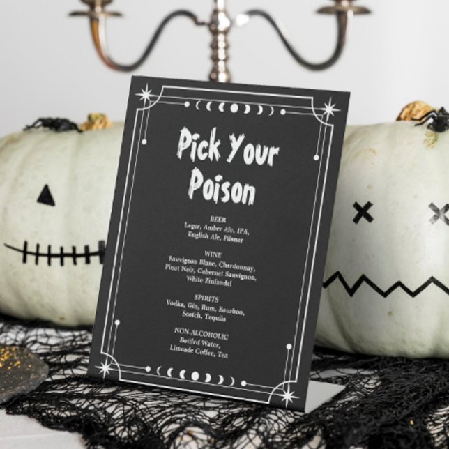 Pick Your Poison Halloween Bar Pedestal Sign (Creator Uploaded)