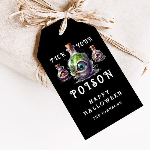 Pick Your Poison Halloween Cocktail Party Gift Tags