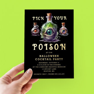 Pick Your Poison Halloween Cocktail Party Gold