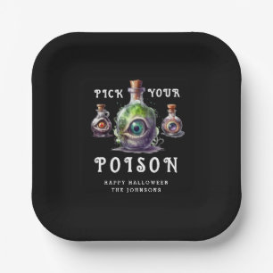 Pick Your Poison Halloween Cocktail Party Paper Plates