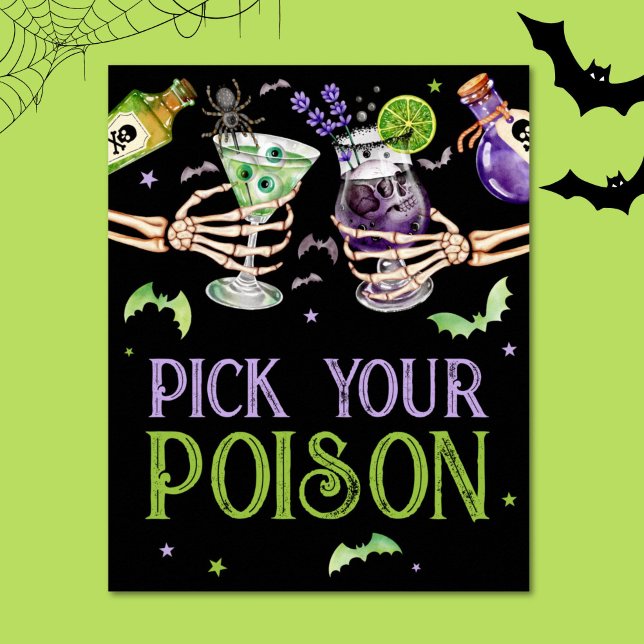 Pick Your Poison Halloween Drinks Favor Poster (Pick Your Poison Halloween Drinks Favor Poster)