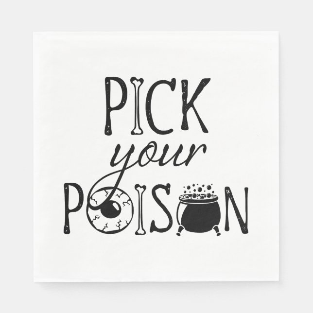 Pick Your Poison | Halloween Witch Napkins (Front)