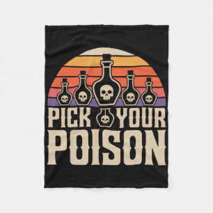 Pick Your Poison Potion Bottles Gothic Halloween Fleece Blanket