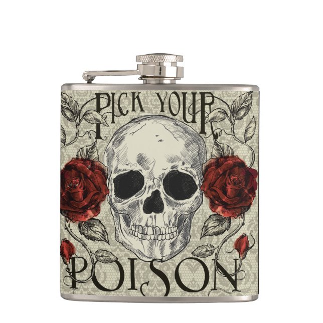 Pick your Poison Skull Flask (Front)