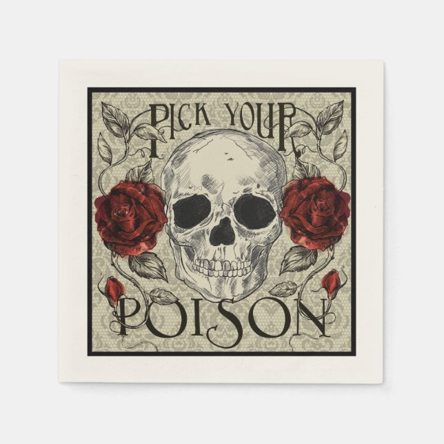 Pick your Poison Skull Napkins (Front)