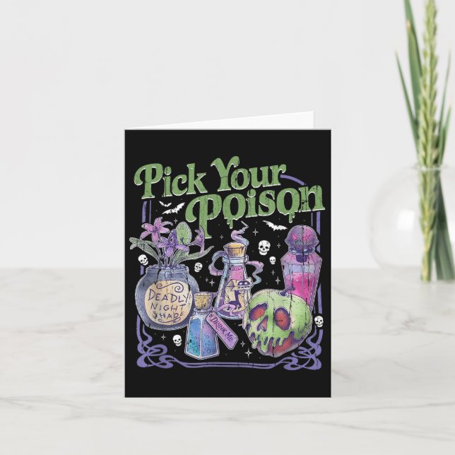 Pick Your Poison, Vintage Princess Halloween  Card (Front)
