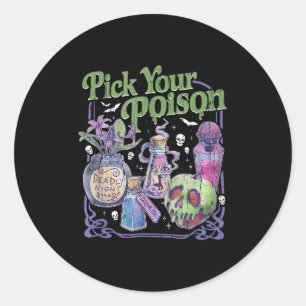 Pick Your Poison, Vintage Princess Halloween Classic Round Sticker