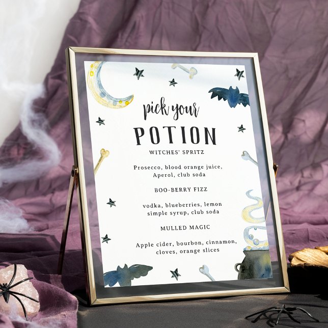 Pick Your Potion Halloween Baby Shower Drink Menu Poster (Creator Uploaded)