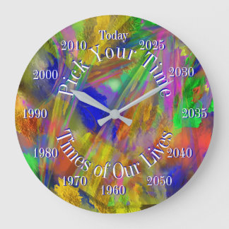 Pick Your Year Colors Under Glass Abstract Large C Large Clock