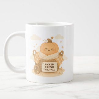 Picked Fresh This Fall Kawaii Pumpkin Baby Design Giant Coffee Mug