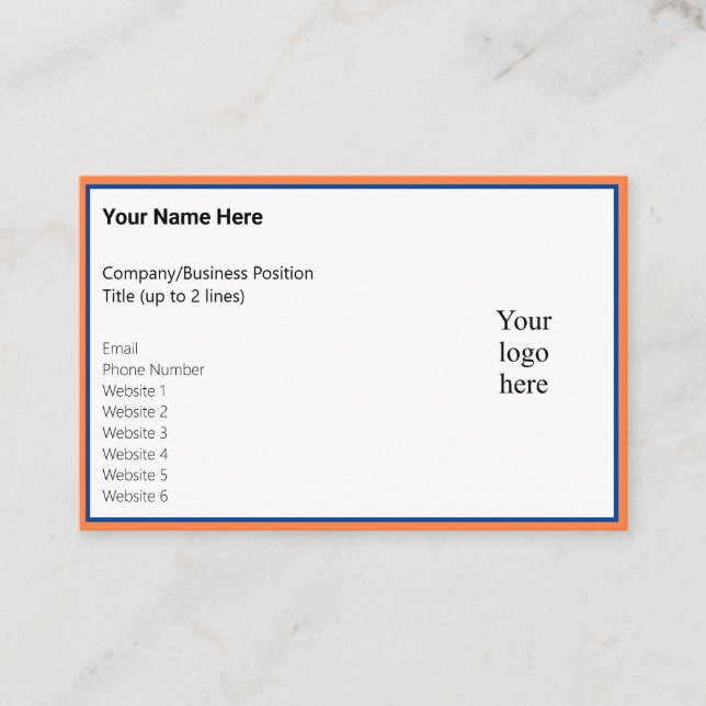 Picked Mango and Deep Blue Online Biz Logo Business Card (Front)