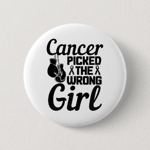 Picked The Wrong Girl Breast Cancer Awareness Mont Button